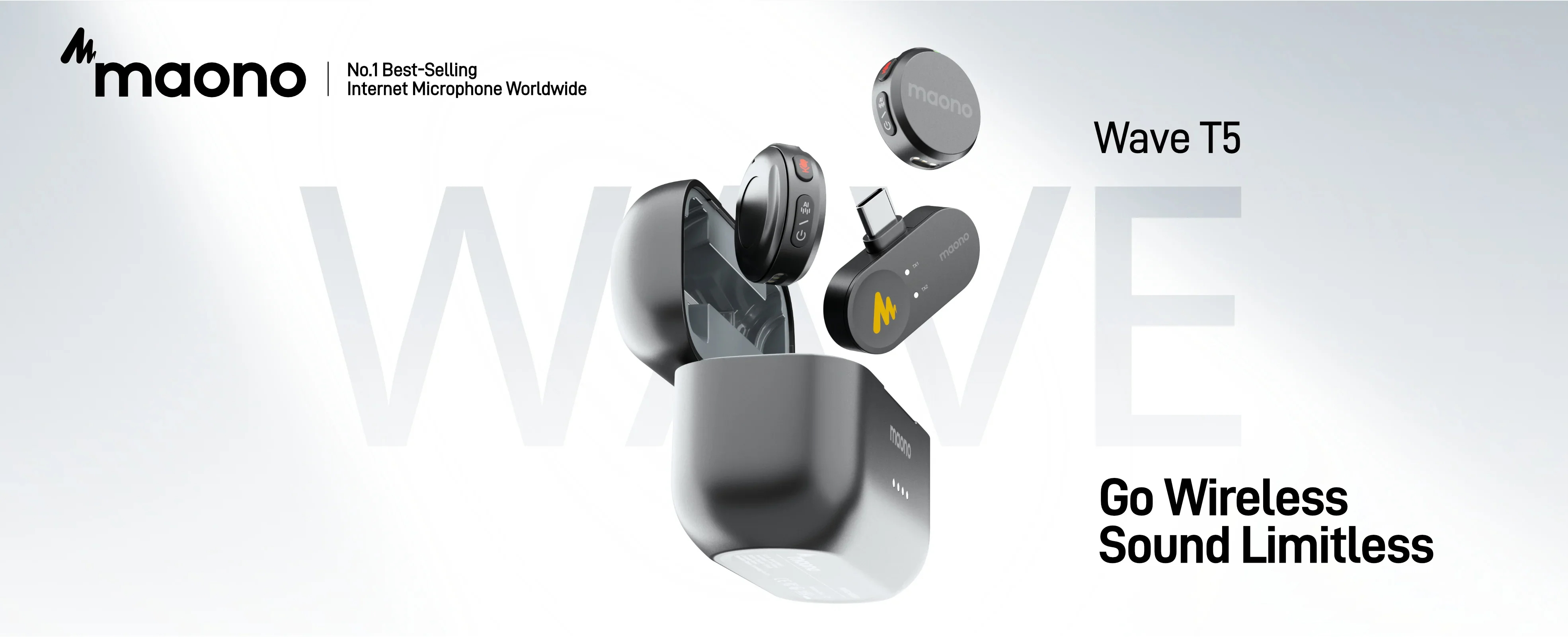 Maono Wave T5 Wireless Lavalier Microphone